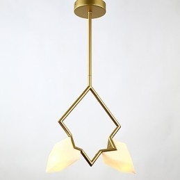 2 postes de luz modernos de metal com lustre de vidro pêssego, luminária pendente para decoração de cantina