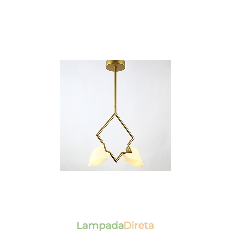 2 postes de luz modernos de metal com lustre de vidro pêssego, luminária pendente para decoração de cantina