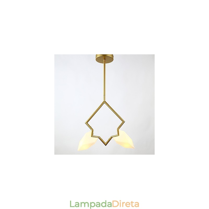 2 postes de luz modernos de metal com lustre de vidro pêssego, luminária pendente para decoração de cantina