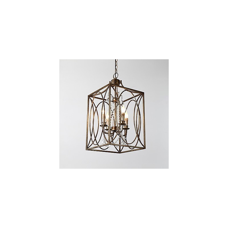 Quatro luzes vintage metal americano industrial loft pintura cor lustre europeu lâmpada pingente decoração interna