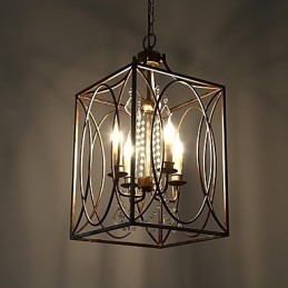 Quatro luzes vintage metal americano industrial loft pintura cor lustre europeu lâmpada pingente decoração interna