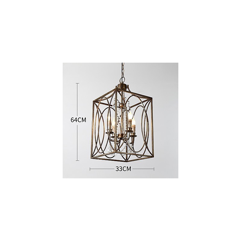 Quatro luzes vintage metal americano industrial loft pintura cor lustre europeu lâmpada pingente decoração interna