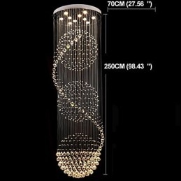 10 Luzes 2,5 Metros de Comprimento Longo Gota de Chuva Gota de Lágrima Moderno Lustre de Teto de Cristal Pendente de Luz Interna