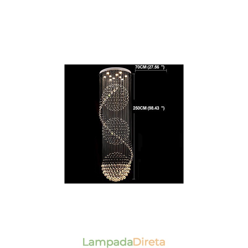 10 Luzes 2,5 Metros de Comprimento Longo Gota de Chuva Gota de Lágrima Moderno Lustre de Teto de Cristal Pendente de Luz Interna