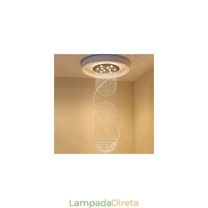 10 Luzes 2,5 Metros de Comprimento Longo Gota de Chuva Gota de Lágrima Moderno Lustre de Teto de Cristal Pendente de Luz Interna