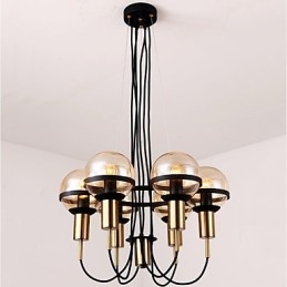 Lustre personalizado de 6 luzes com cúpula de vidro