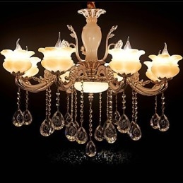 Luminária pendente de cristal jade
