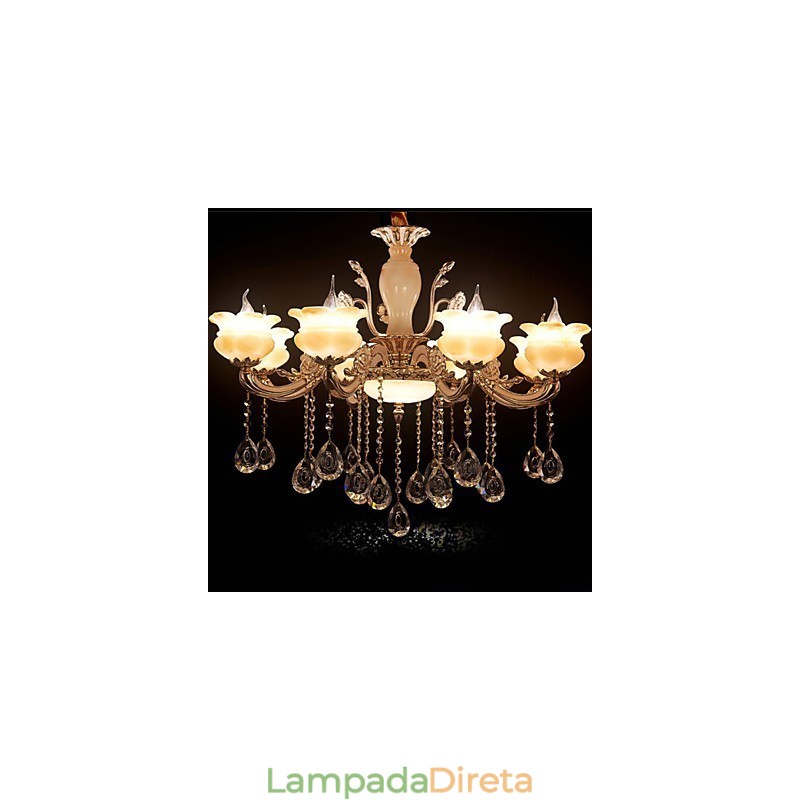 Luminária pendente de cristal jade