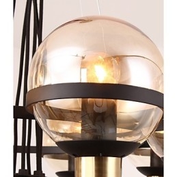 Lustre personalizado de 6 luzes com cúpula de vidro