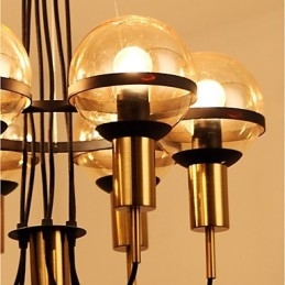 Lustre personalizado de 6 luzes com cúpula de vidro