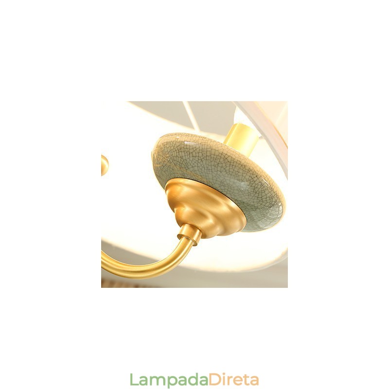 Lustre todo em cobre Lustre decorativo em jade