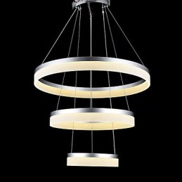 Luzes de lustre redondas, iluminação, lâmpadas de acrílico modernas, luxuosas, três anéis, luminárias de teto