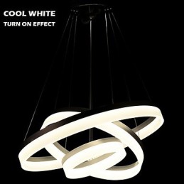 Luzes de lustre redondas, iluminação, lâmpadas de acrílico modernas, luxuosas, três anéis, luminárias de teto