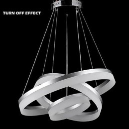Luzes de lustre redondas, iluminação, lâmpadas de acrílico modernas, luxuosas, três anéis, luminárias de teto