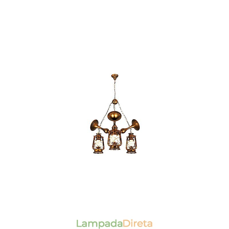 Lustre de metal rústico estilo chalé vintage retrô country globo pintura característica para designers de estilo mini