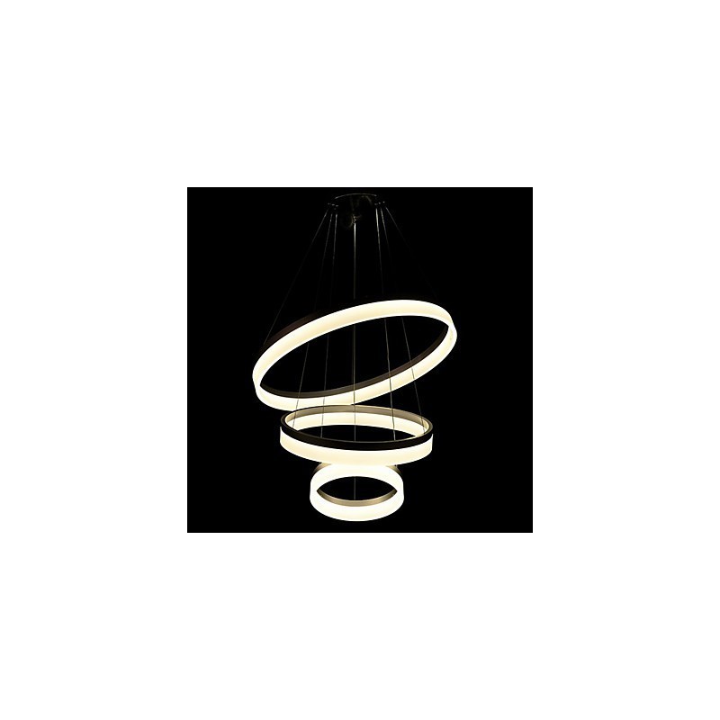 Luzes de lustre redondas, iluminação, lâmpadas de acrílico modernas, luxuosas, três anéis, luminárias de teto