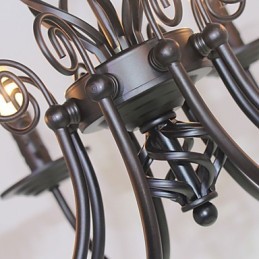 Lâmpada de ferro simples europeia Lâmpada de vela 8 Lustre