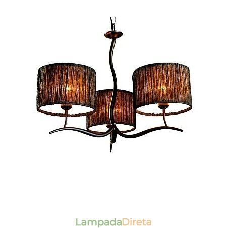 Lustre clássico tradicional de 3 luzes com cúpula de tecido simples Lustre clássico tradicional de 3 luzes com cúpula de tecido simples
