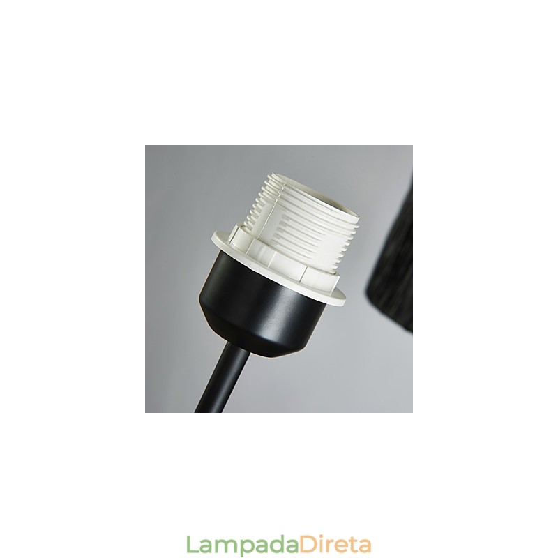 Lustre clássico tradicional de 3 luzes com cúpula de tecido simples