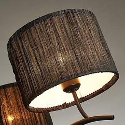 Lustre clássico tradicional de 3 luzes com cúpula de tecido simples