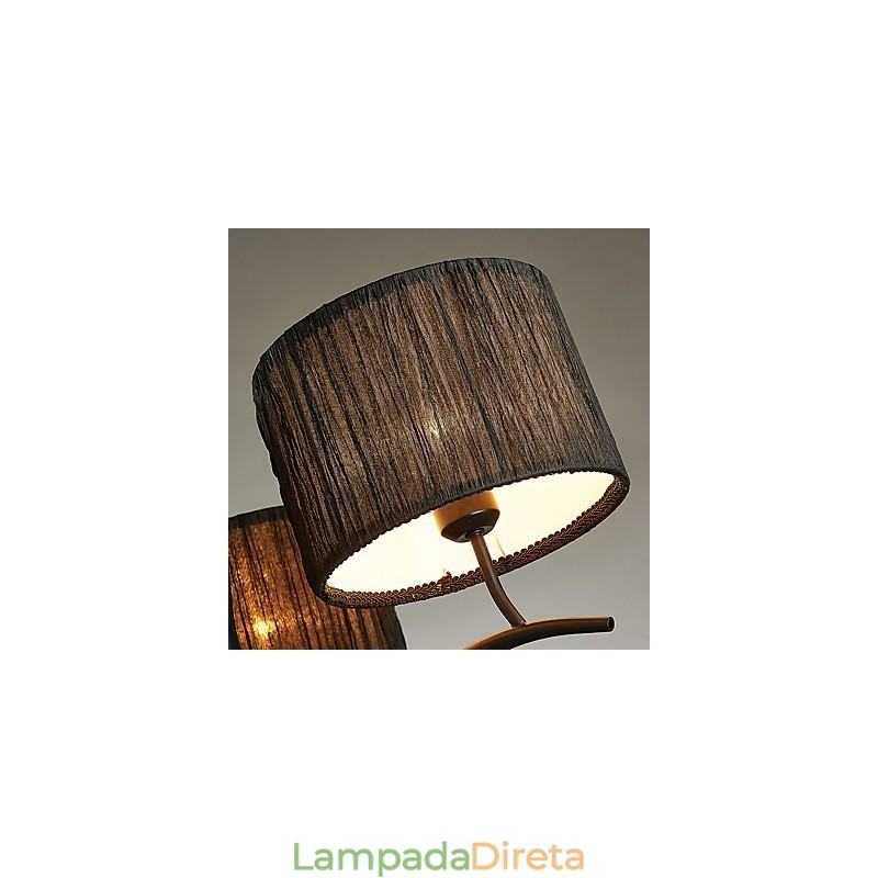 Lustre clássico tradicional de 3 luzes com cúpula de tecido simples