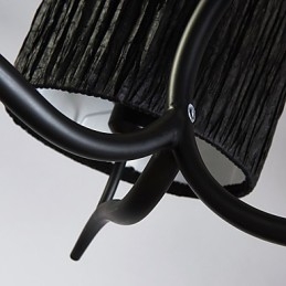 Lustre clássico tradicional de 3 luzes com cúpula de tecido simples