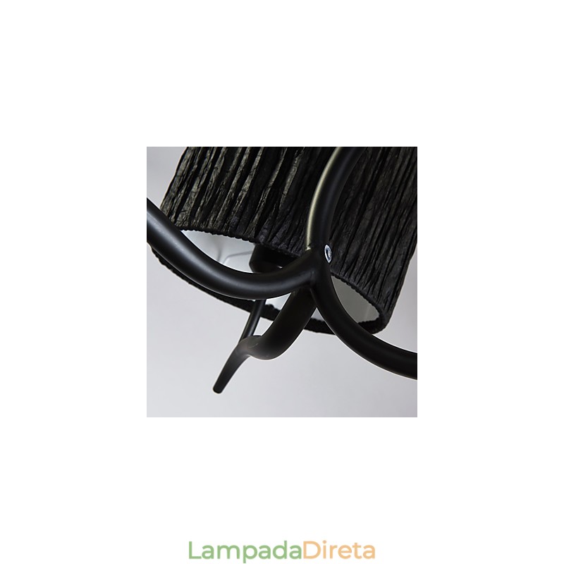 Lustre clássico tradicional de 3 luzes com cúpula de tecido simples