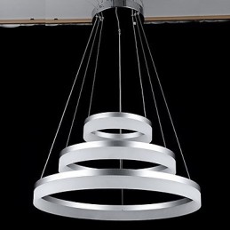 Luzes de lustre redondas, iluminação, lâmpadas de acrílico modernas, luxuosas, três anéis, luminárias de teto