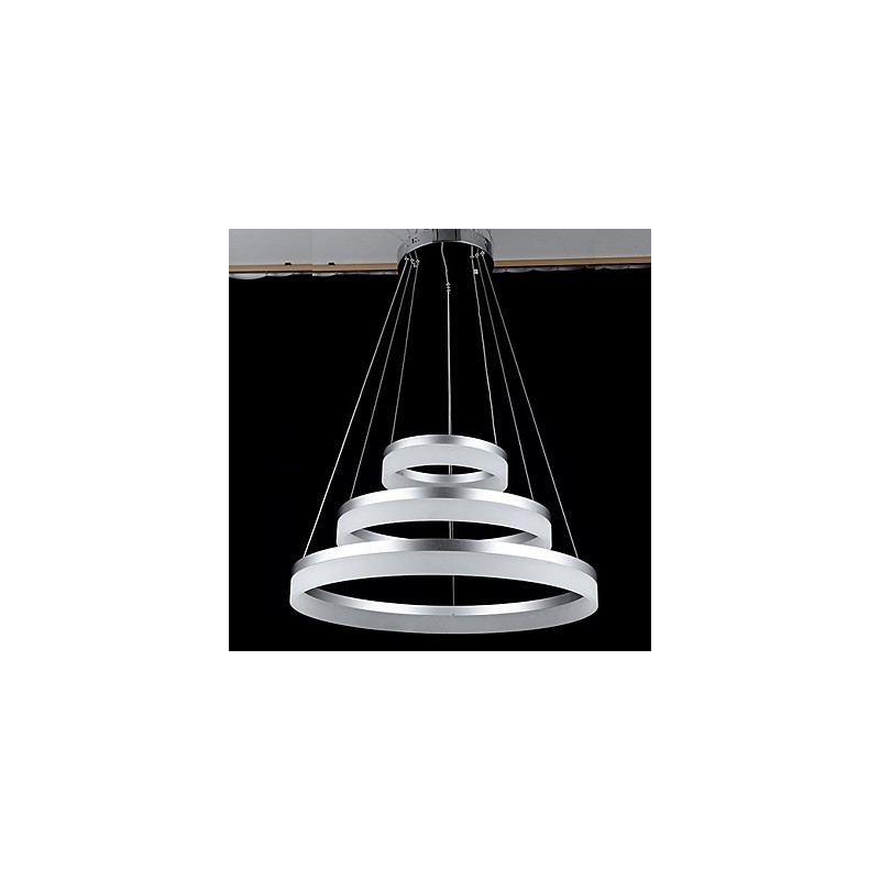 Luzes de lustre redondas, iluminação, lâmpadas de acrílico modernas, luxuosas, três anéis, luminárias de teto