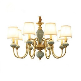 Lustre Tradicional Clássico Country Latão Recurso para Mini Estilo Metal 8 Lâmpadas