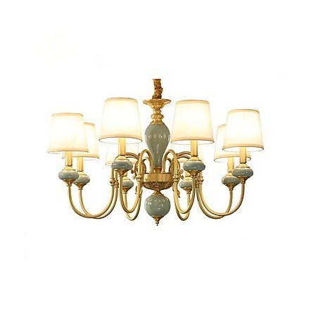 Lustre Tradicional Clássico Country Latão Recurso para Mini Estilo Metal 8 Lâmpadas Lustre Tradicional Clássico Country Latão Recurso para Mini Estilo Metal 8 Lâmpadas