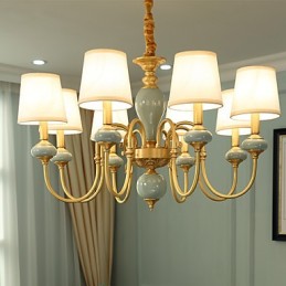 Lustre Tradicional Clássico Country Latão Recurso para Mini Estilo Metal 8 Lâmpadas