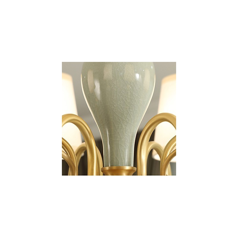 Lustre Tradicional Clássico Country Latão Recurso para Mini Estilo Metal 8 Lâmpadas