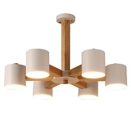 Lustre de 6 luzes moderno contemporâneo tradicional clássico vintage country madeira característica para madeira