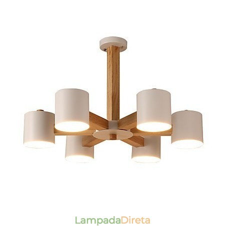 Lustre de 6 luzes moderno contemporâneo tradicional clássico vintage country madeira característica para madeira Lustre de 6 luzes moderno contemporâneo tradicional clássico vintage country madeira característica para madeira