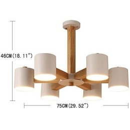 Lustre de 6 luzes moderno contemporâneo tradicional clássico vintage country madeira característica para madeira