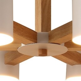 Lustre de 6 luzes moderno contemporâneo tradicional clássico vintage country madeira característica para madeira