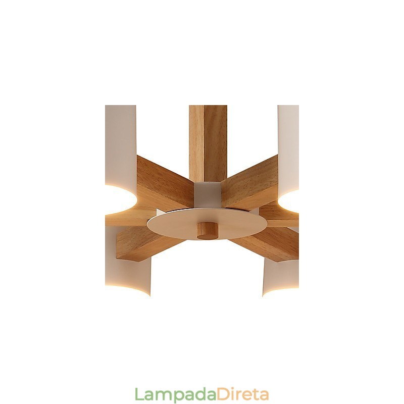 Lustre de 6 luzes moderno contemporâneo tradicional clássico vintage country madeira característica para madeira