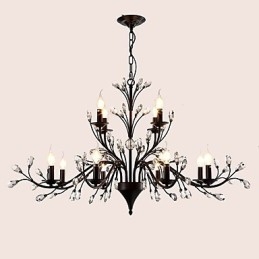 Lustre de cristal de 12 luzes moderno contemporâneo tradicional clássico vintage retrô country pintura característica