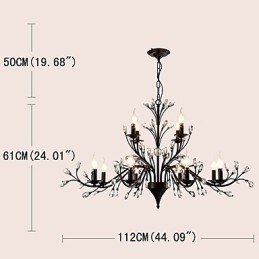 Lustre de cristal de 12 luzes moderno contemporâneo tradicional clássico vintage retrô country pintura característica