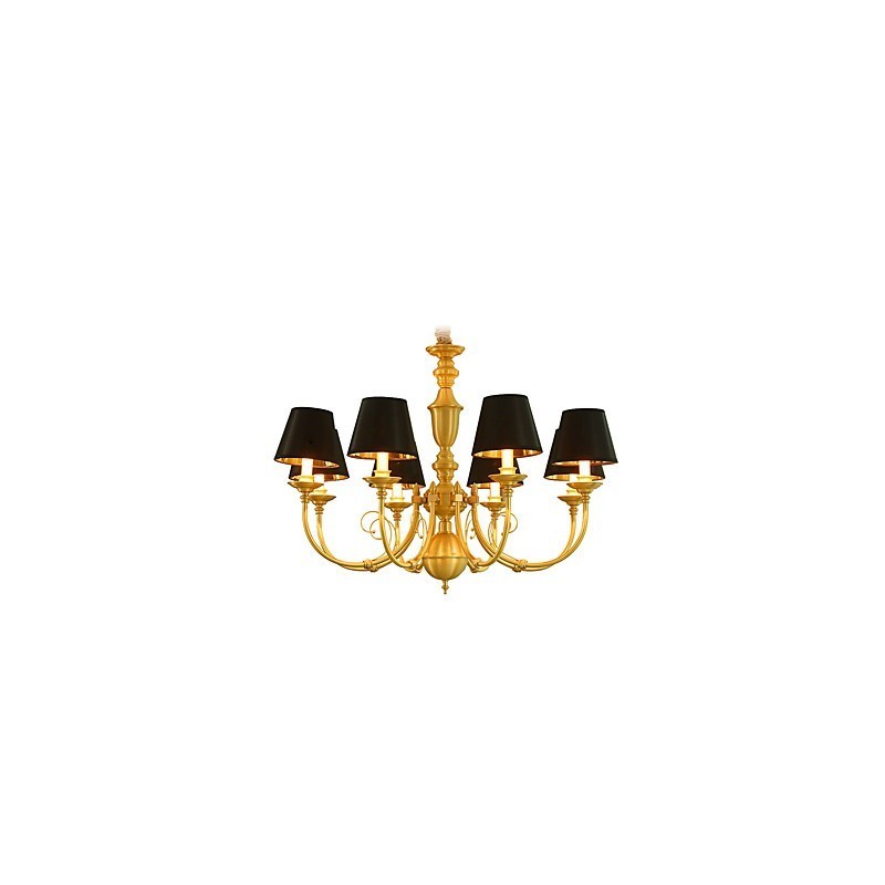Lustre Tradicional Clássico Country Latão Recurso para Mini Estilo Metal 8 Lâmpadas