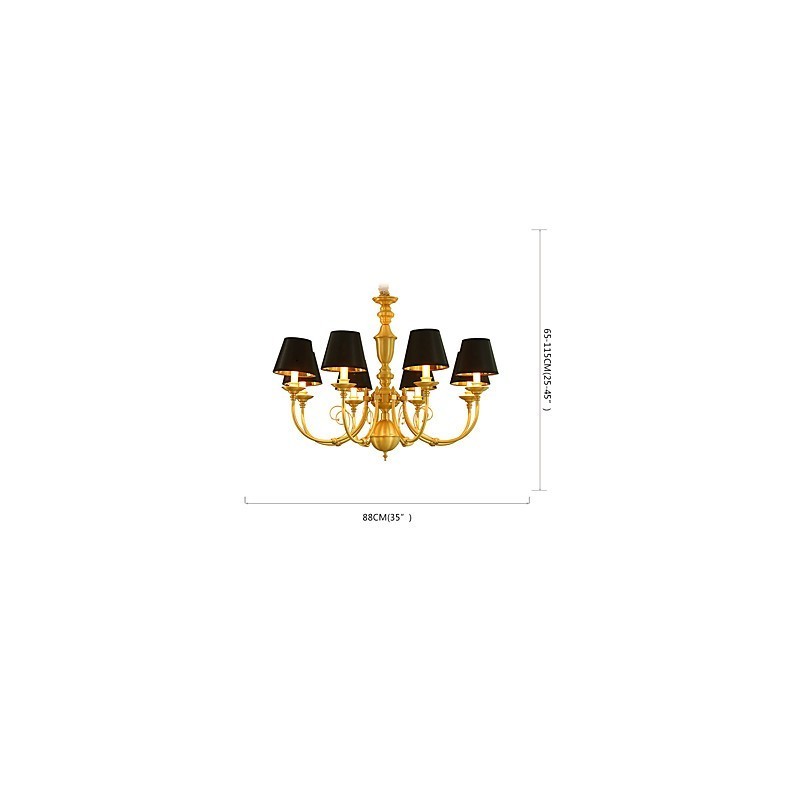 Lustre Tradicional Clássico Country Latão Recurso para Mini Estilo Metal 8 Lâmpadas