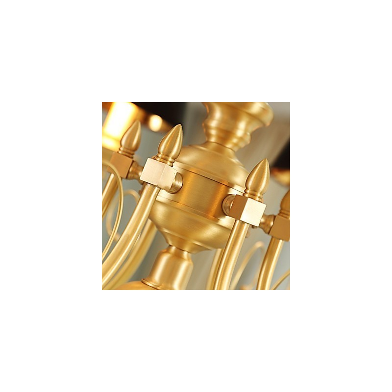 Lustre Tradicional Clássico Country Latão Recurso para Mini Estilo Metal 8 Lâmpadas