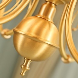 Lustre Tradicional Clássico Country Latão Recurso para Mini Estilo Metal 8 Lâmpadas