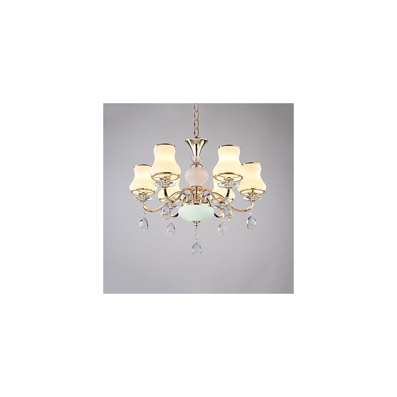 Lustre moderno contemporâneo galvanizado com recurso para metal cristal