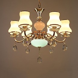 Lustre moderno contemporâneo galvanizado com recurso para metal cristal