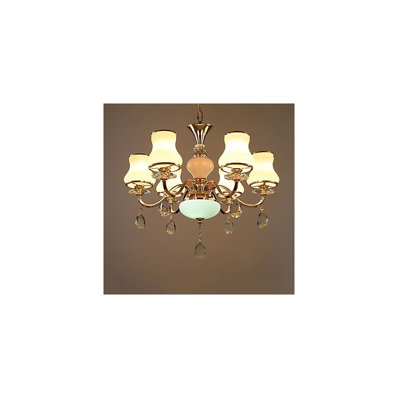 Lustre moderno contemporâneo galvanizado com recurso para metal cristal