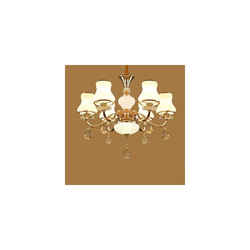 Lustre moderno contemporâneo galvanizado com recurso para metal cristal