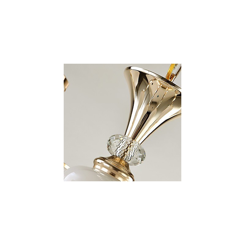 Lustre moderno contemporâneo galvanizado com recurso para metal cristal