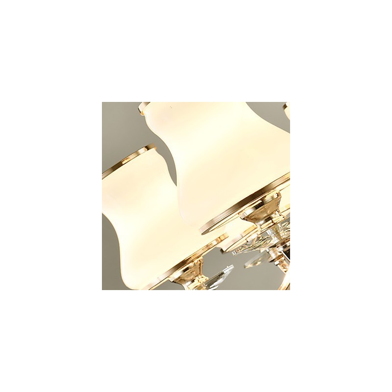 Lustre moderno contemporâneo galvanizado com recurso para metal cristal